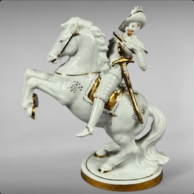 Vintage Andrea by Sadek, Occupied Japan Porcelain Nobleman on Horse Figure