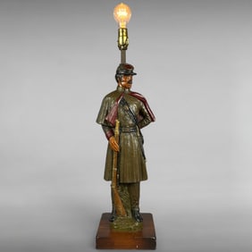 Vintage 1971 Dunning Industries Confederate Soldier Figural Lamp