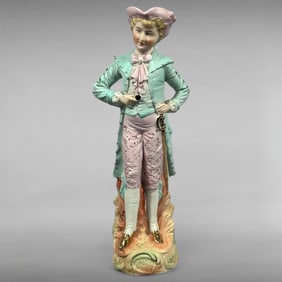 Porcelain Figure – Man in Pink and Blue, Late 19th Century