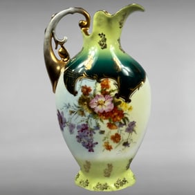 Antique Victoria Carlsbad, Austria Porcelain Floral Pitcher – Early 20th Century
