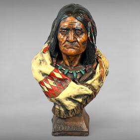 Geronimo Chalkware Indian Bust