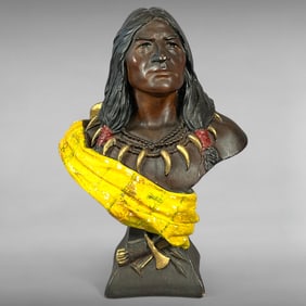 Native American Indian Head Bust Sculpture