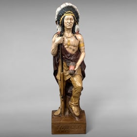 Tall Mid-20th Century Resin Cigar Store Indian Statue