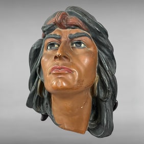 Early 20th-Century Hiawatha Chalkware Wall Relief