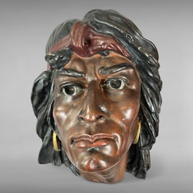 Early 20th-Century Hiawatha Chalkware Wall Relief