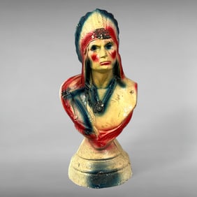Mid-20th Century Chalkware Carnival Bust