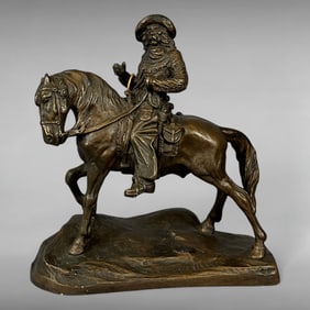 1972 Austin Productions Sculpture — Western Cowboy on Horseback