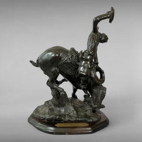 1982 Sculpture Styled After the Bucker and the Buckeroo by C.M. Russell