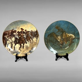 Set of Two Limited Edition Porcelain Plates by Frederic Remington
