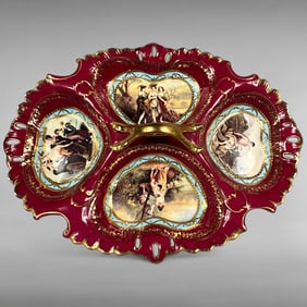 Vintage Gold Gilt Four Bowl Party Tray Bone China