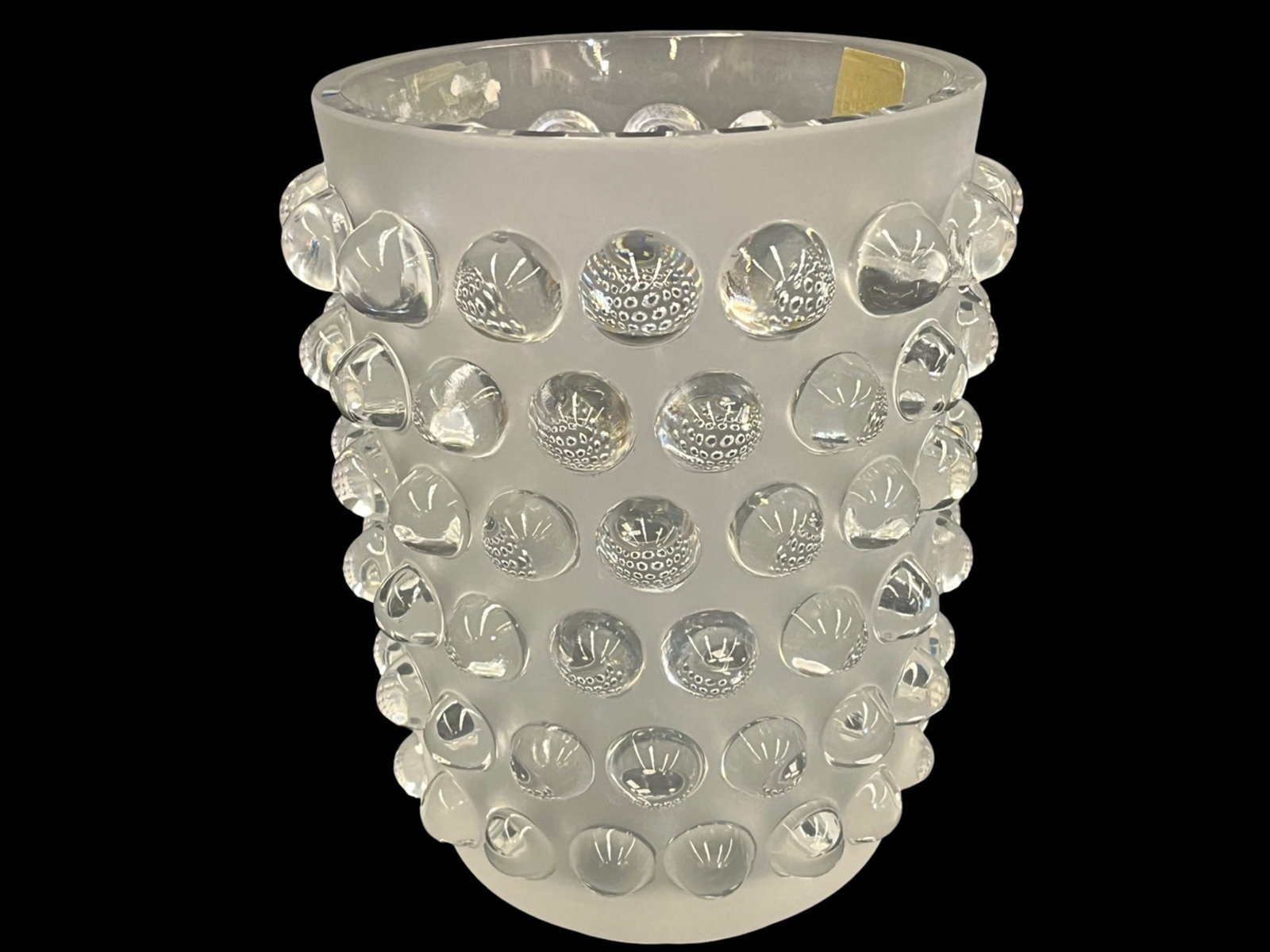 LALIQUE France Mossi Crystal Vase, 1220700: LALIQUEFrance Mossi Crystal Vase, 1220700 French Luxury Clear Crystal Makers Marking: Etched Dimension 8.5” T x 7”dia