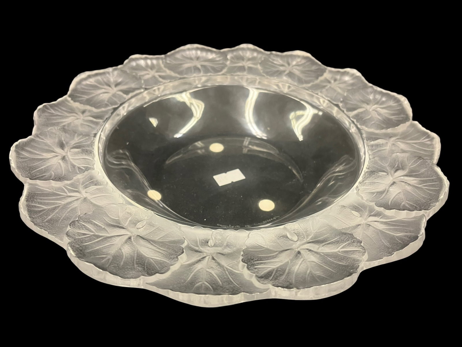 Lalique Crystal FranceLalique Honfleur Geranium leaf rim platter (1 of 6)