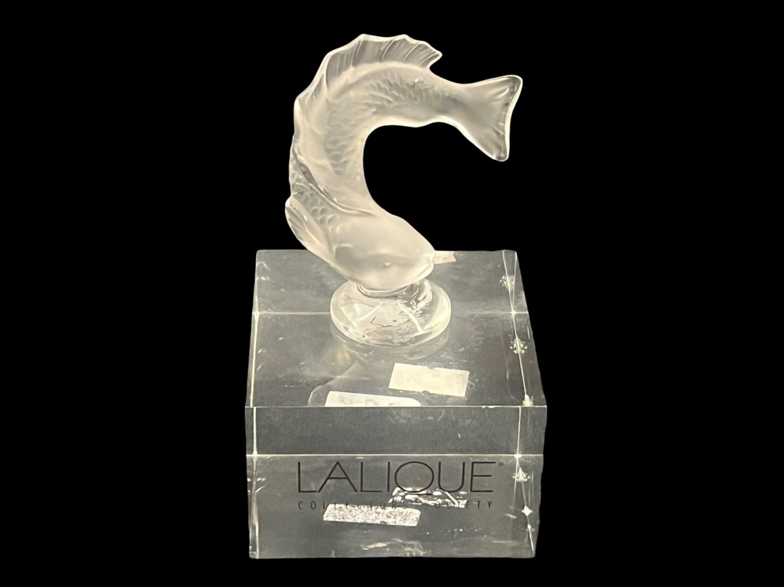 Vintage Lalique Crystal France Goujon Koi Fish Paperweight (1 of 6)
