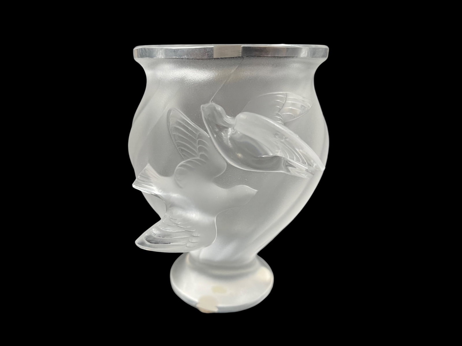 Lalique Rosine Vase: Lalique Rosine Vase # 12260 Etched Lalique France 5”H x 4”W Original Box