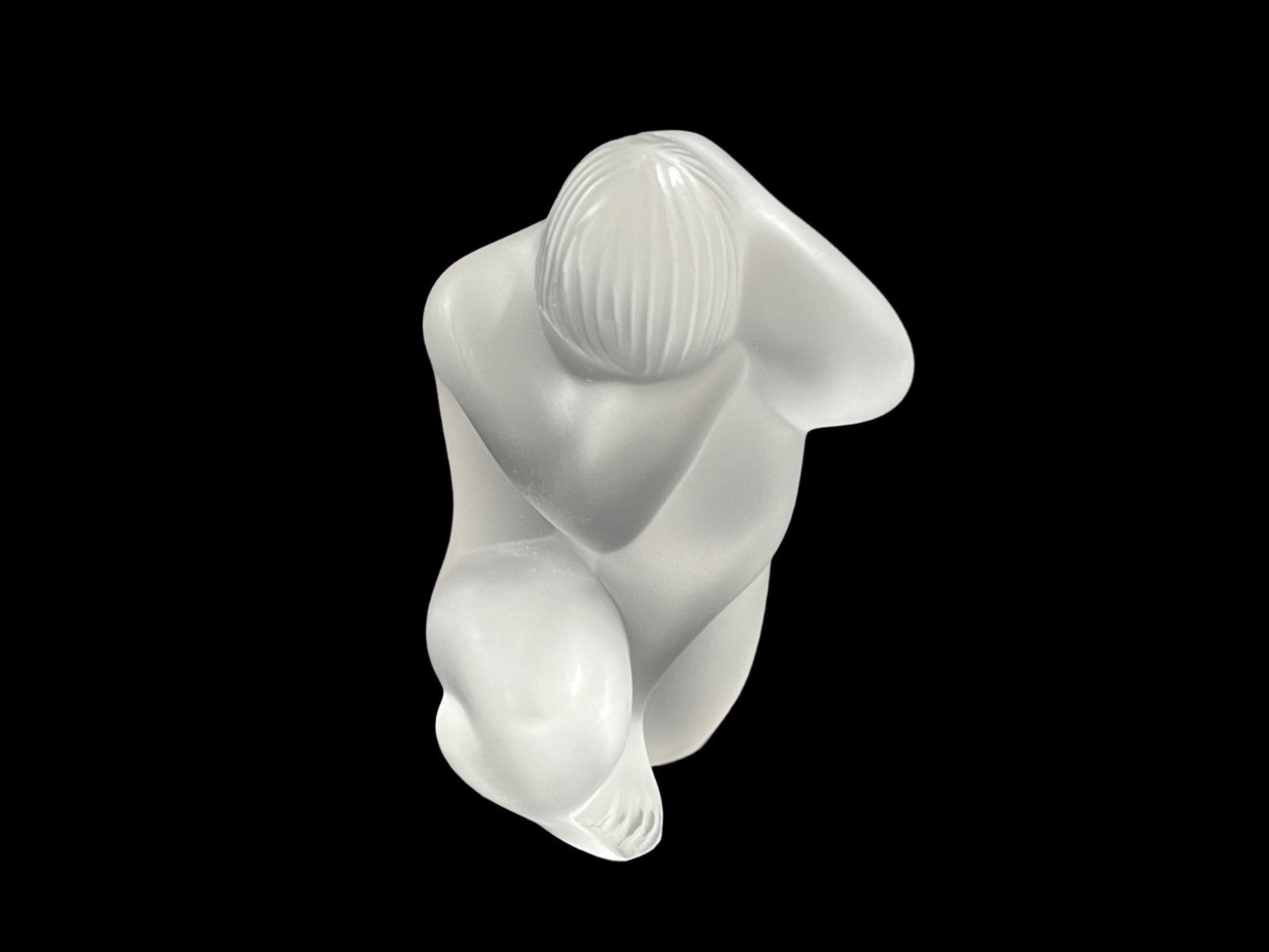 Lalique Nude Hand on Head: Lalique Nude Hand on Head # 61058 Etched Lalique France 2.75”H x 2 1/8”W Original Box