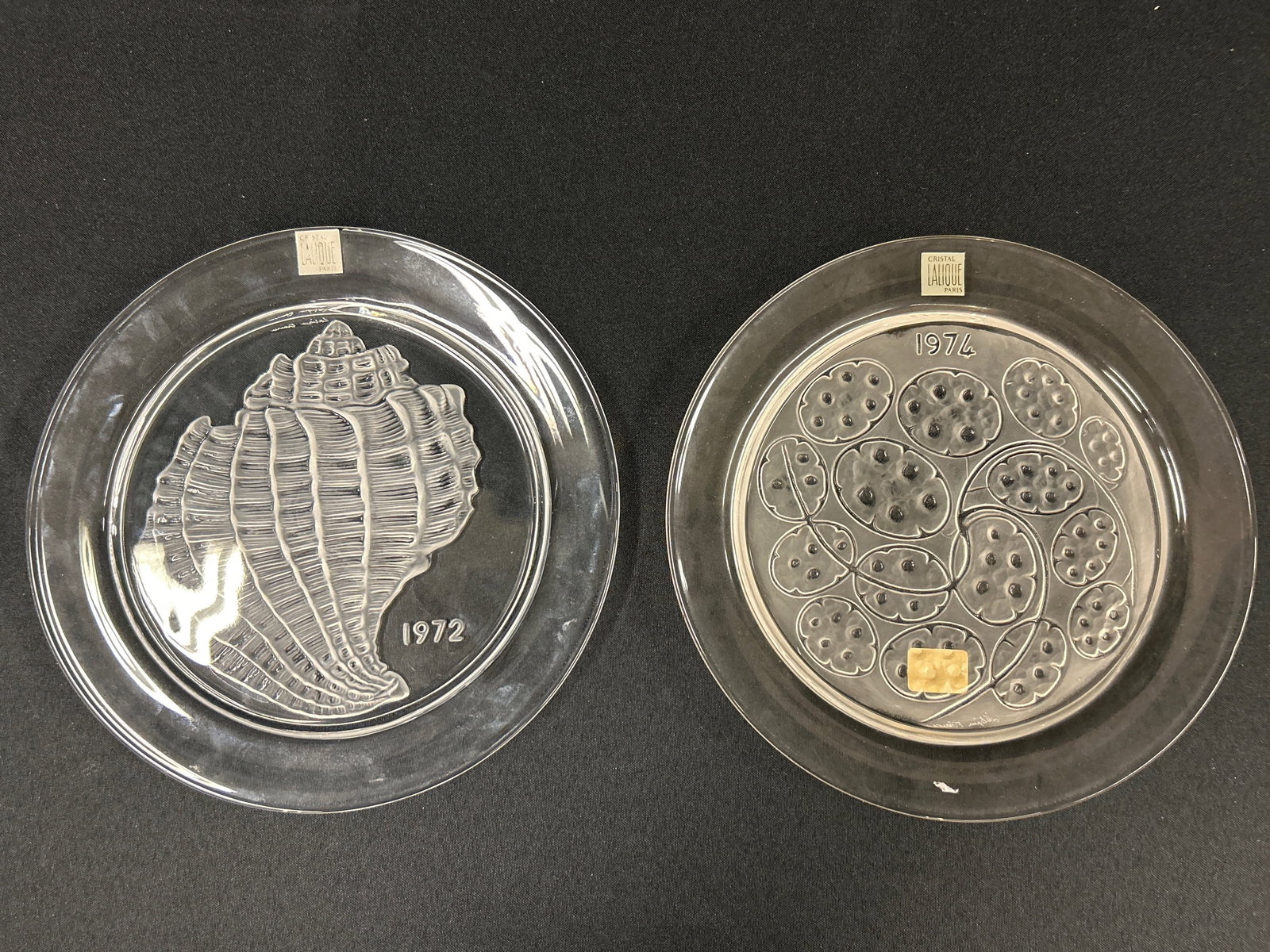 1972, 1974 Lalique Crystal Collector Plates Qty: Two (1 of 5)
