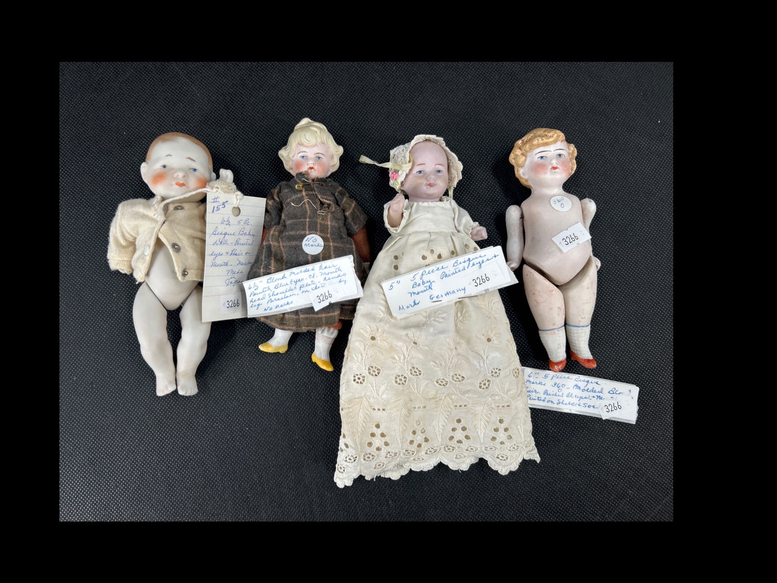 Antique Vintage Minatare Bisque Dolls QTY: Four (1 of 10)