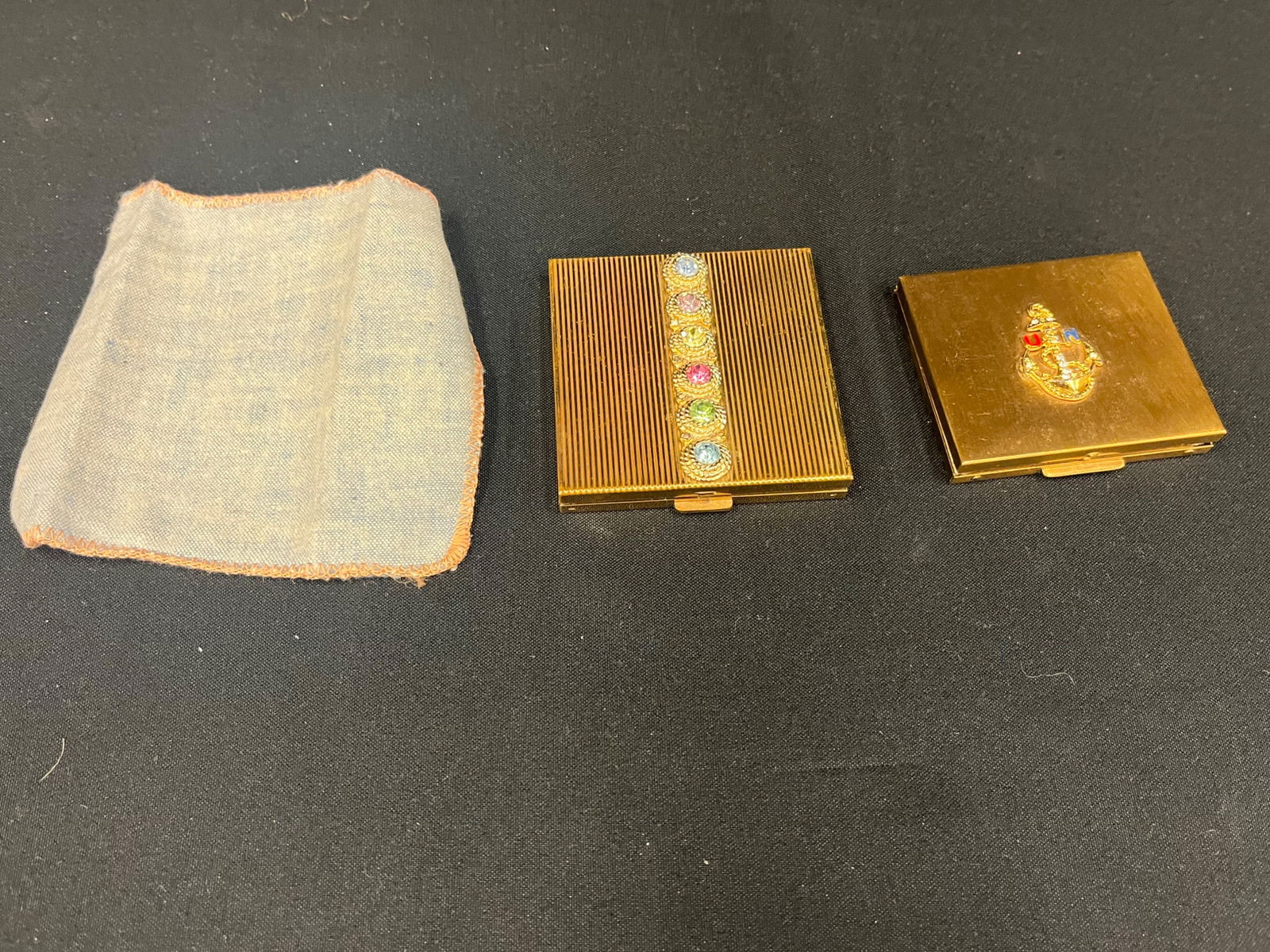 Two Mirrored Brass Compacts (1 of 10)