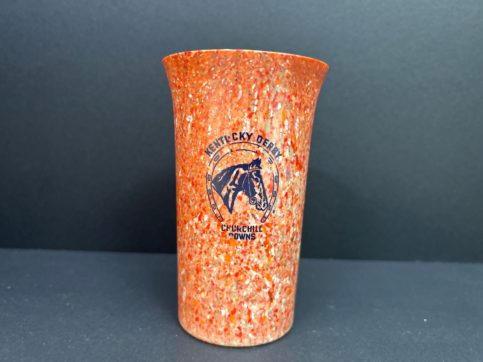 Rare Pink WWII Kentucky Derby Beetleware Bakelite Glass (1 of 11)