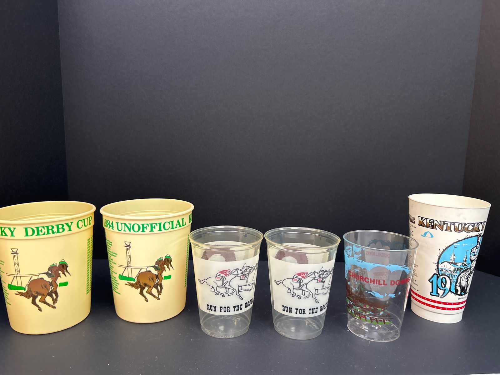 Kentucky Derby Plastic Cups Qty Six : Kentucky Derby Plastic Cups Qty: Six 1984 (Two) 1976 And Three small solo cup style