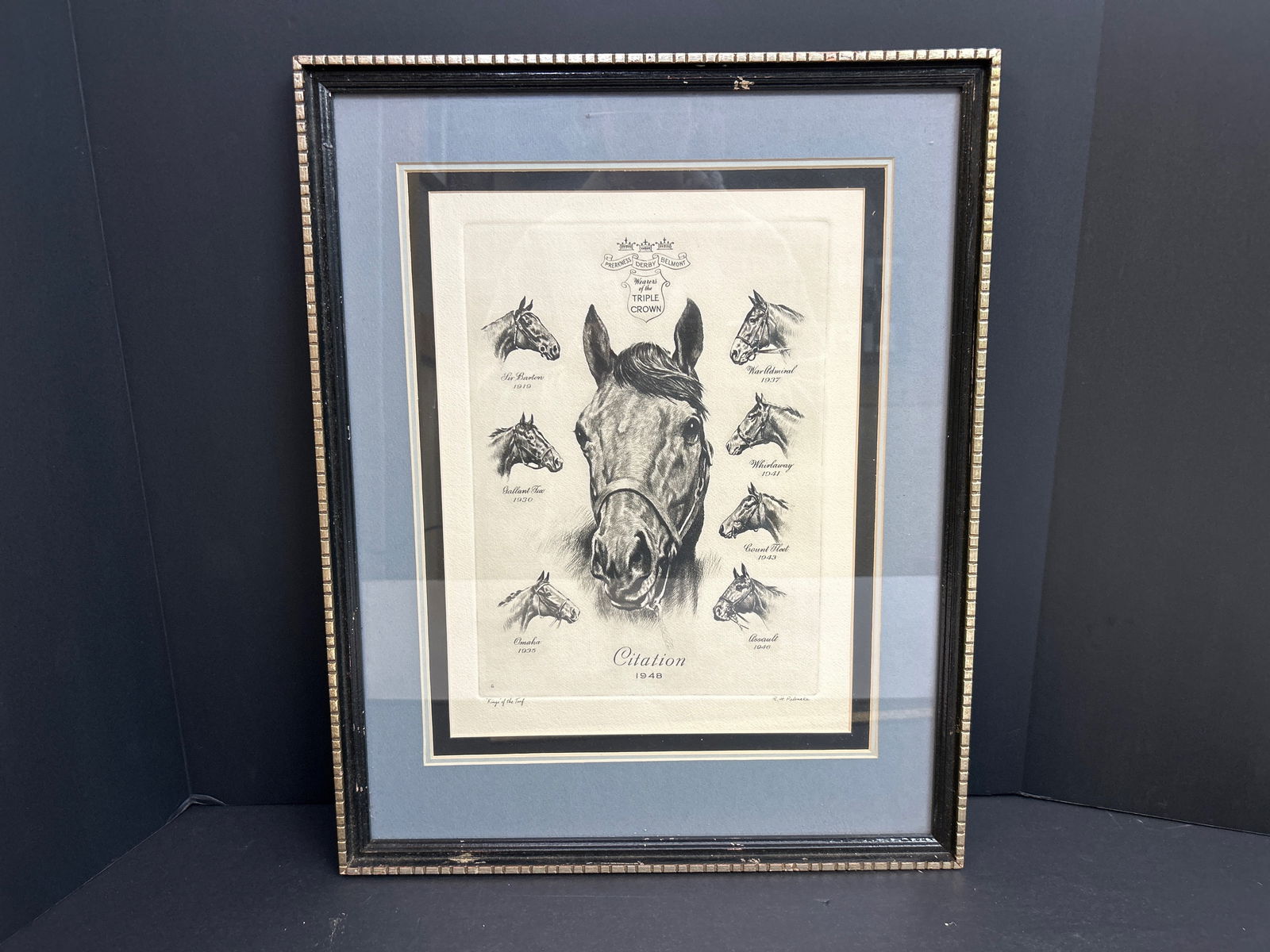 Kings of the Turf, R.H. Palenske Triple Crown Winners Framed Art  (1 of 7)