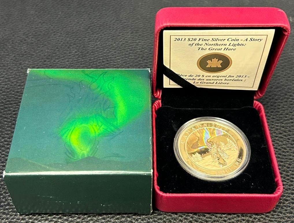 2013 $20 Fine Silver Coin - A Story of the Northern Lights: The Great Hare: 2013 $20 Fine Silver Coin - A Story of the Northern Lights: The Great Hare