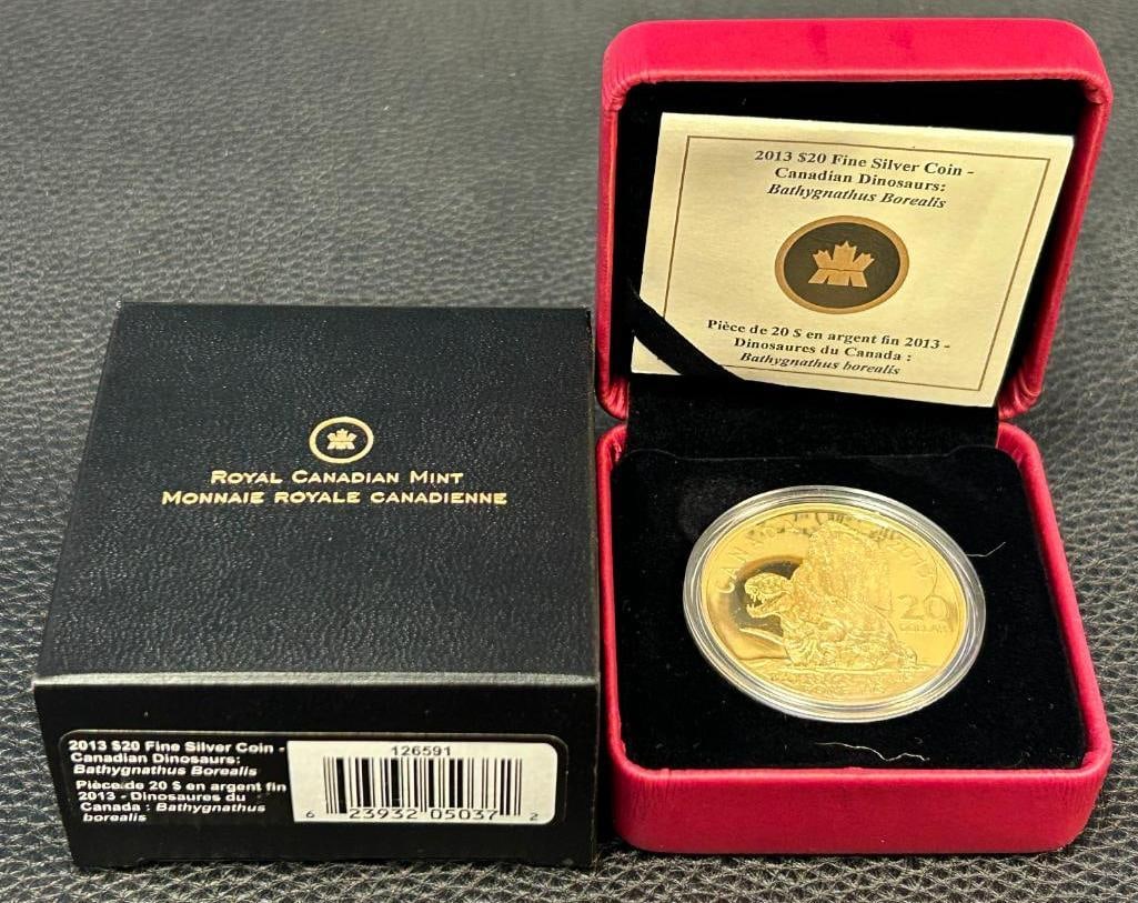 Fine Silver Coin - Canadian Dinosaurs: Bathygnathus Borealis - Mintage: 8500 (2013): Fine Silver Coin - Canadian Dinosaurs: Bathygnathus Borealis - Mintage: 8500 (2013)