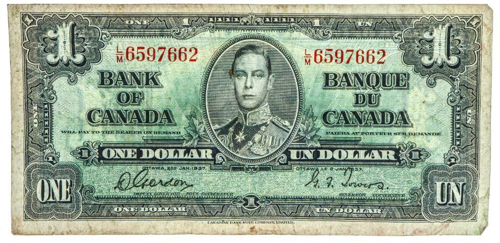 Bank Of Canada 1937 $1. (1 of 2)