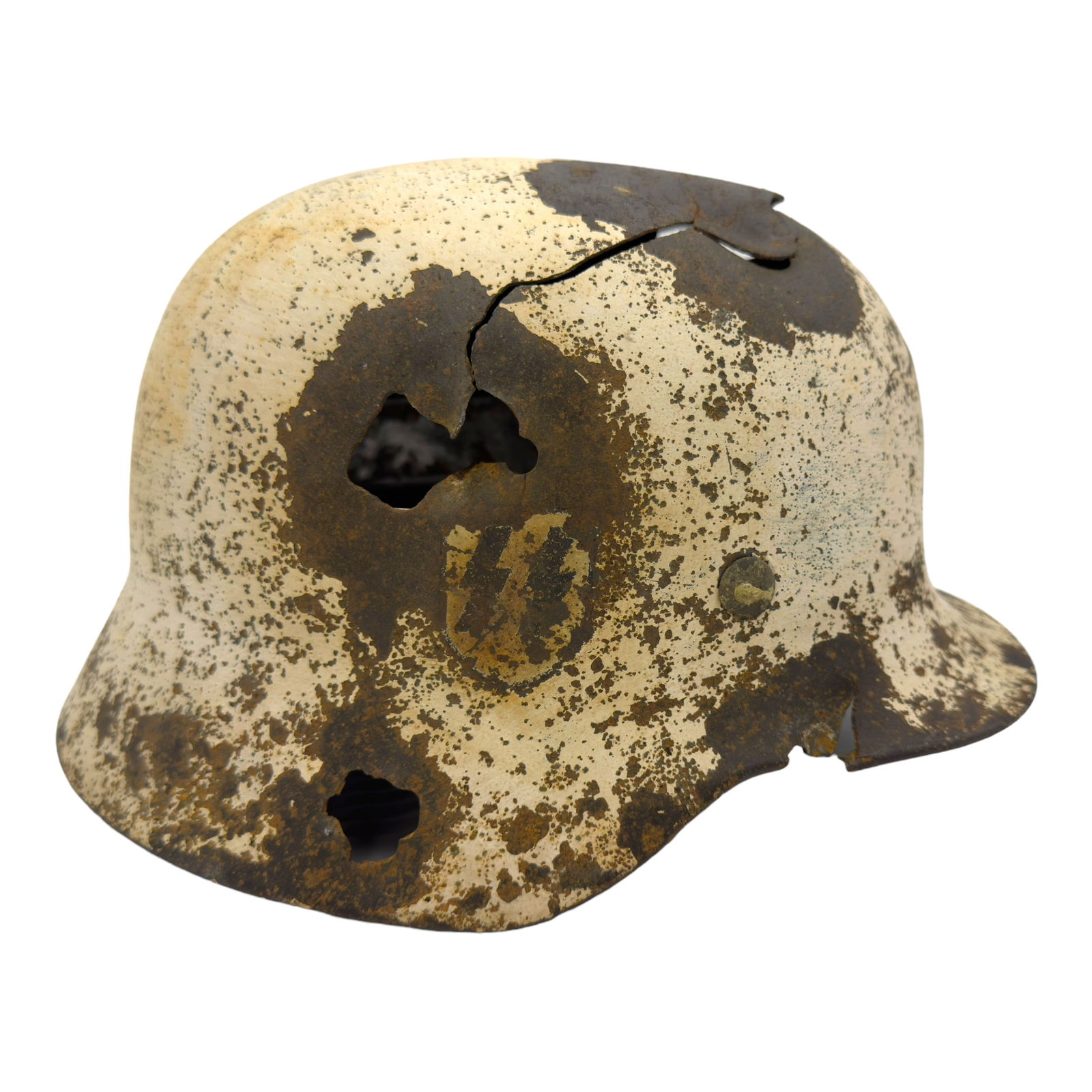 German WWII M35 Double Decal SS Winter Camo Helmet (1 of 10)