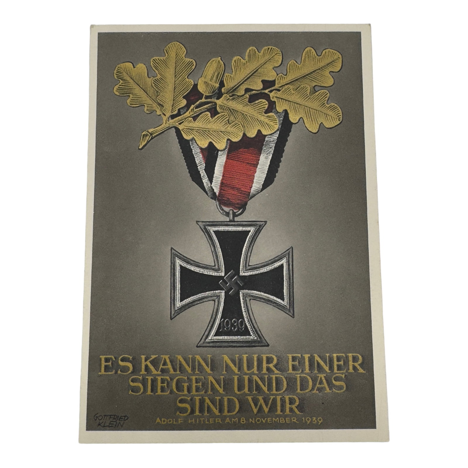 German WWII Iron Cross Postcard: German WWII Iron Cross Postcard