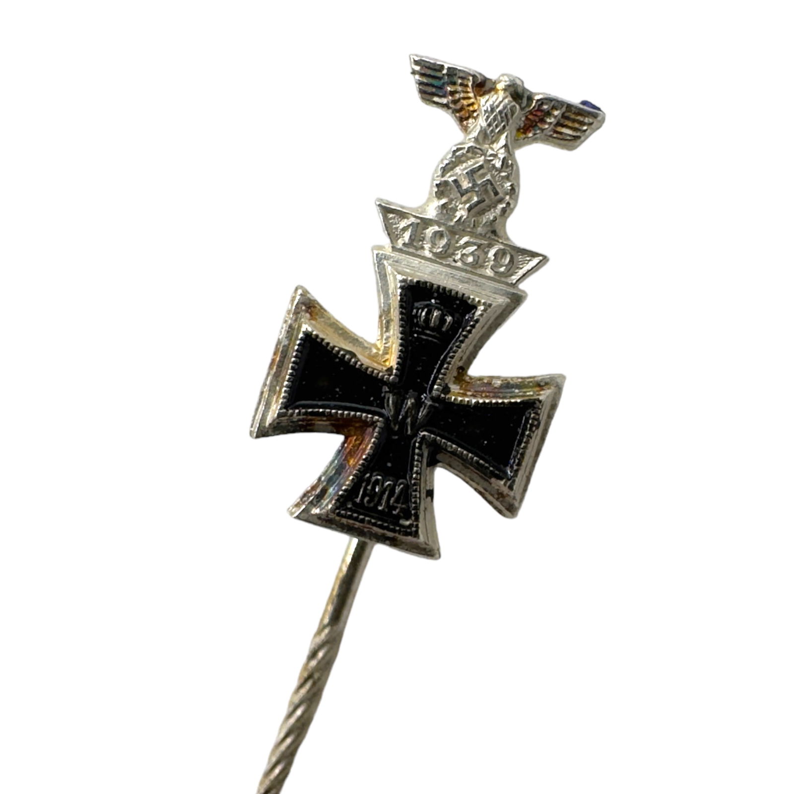 German IRON CROSS 1914 WITH WIEDERHOLUNGSSPANGE 1939 CLASP Stick Pin (1 of 3)