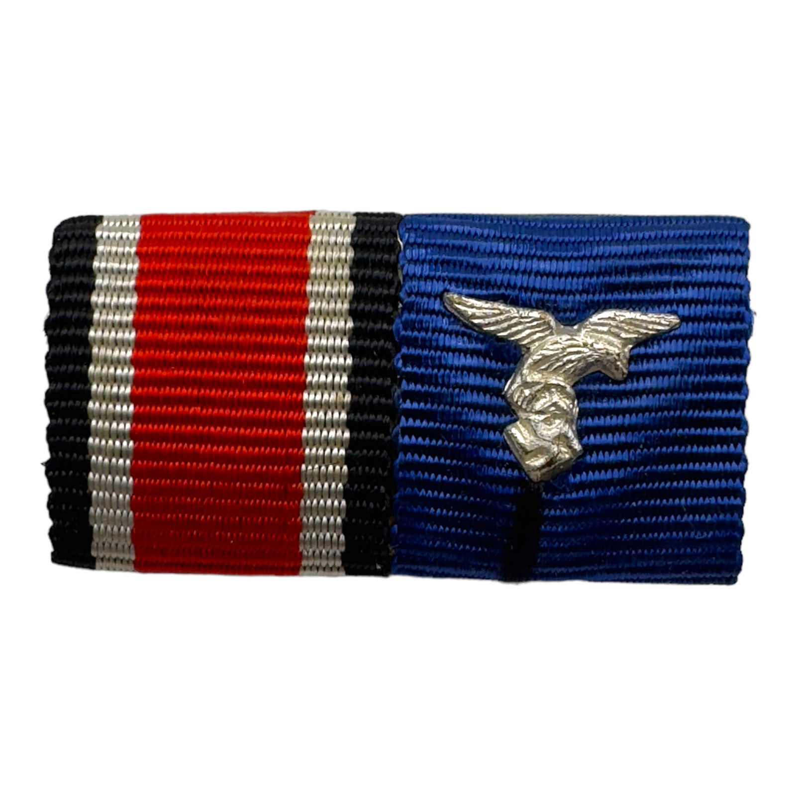 German WWII 2 Place Ribbon Bar - Iron Cross + Luftwaffe Service (1 of 2)