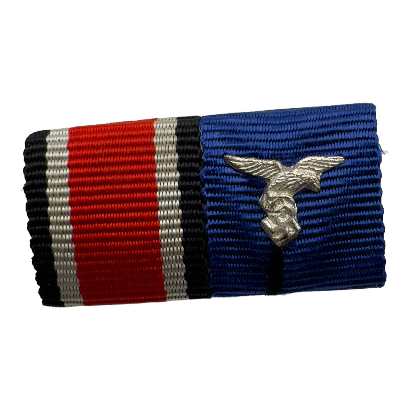 German WWII 2 Place Ribbon Bar - Iron Cross + Luftwaffe Service (1 of 2)