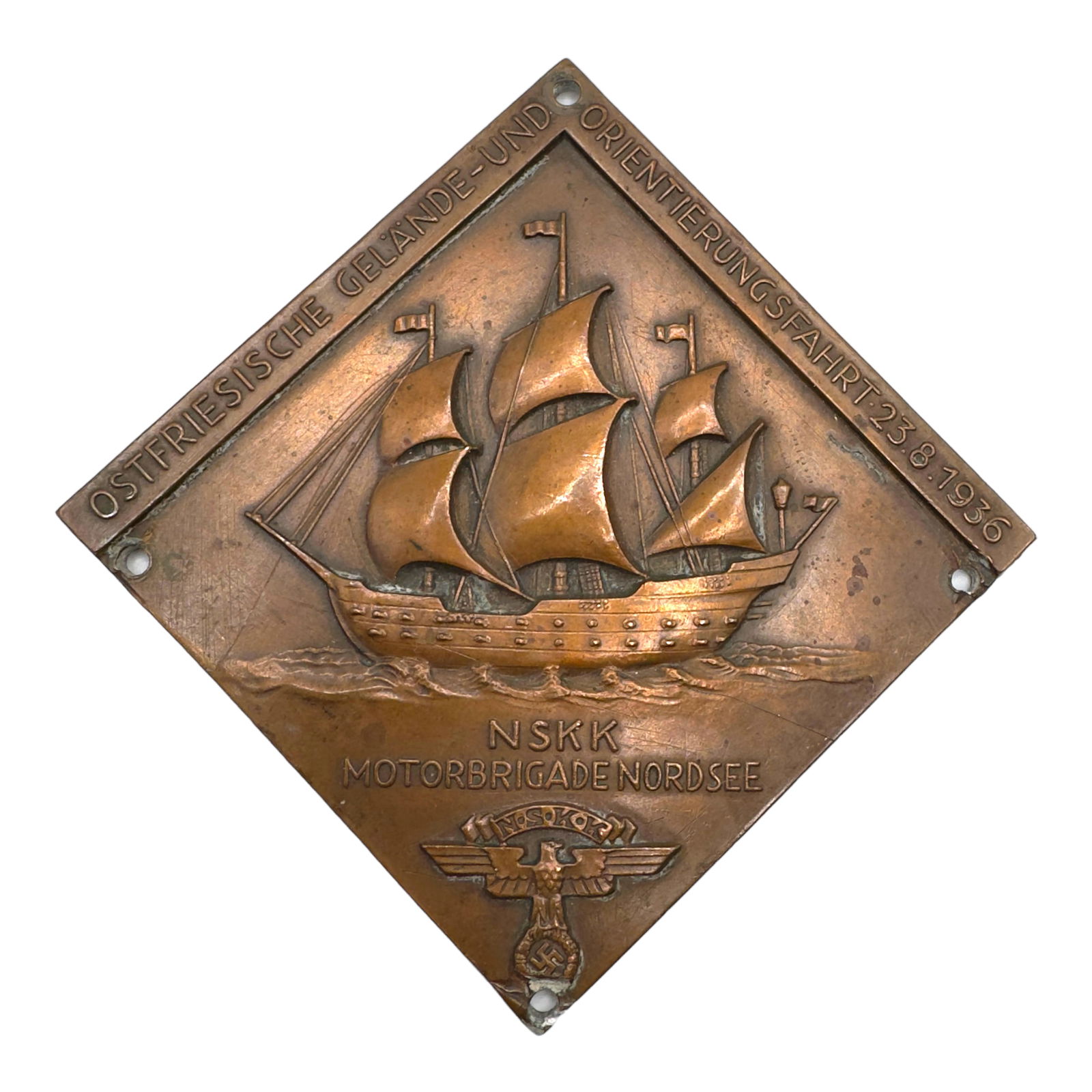 German WWII NSFK Motorbrigade Nordsee Plaque (1 of 3)