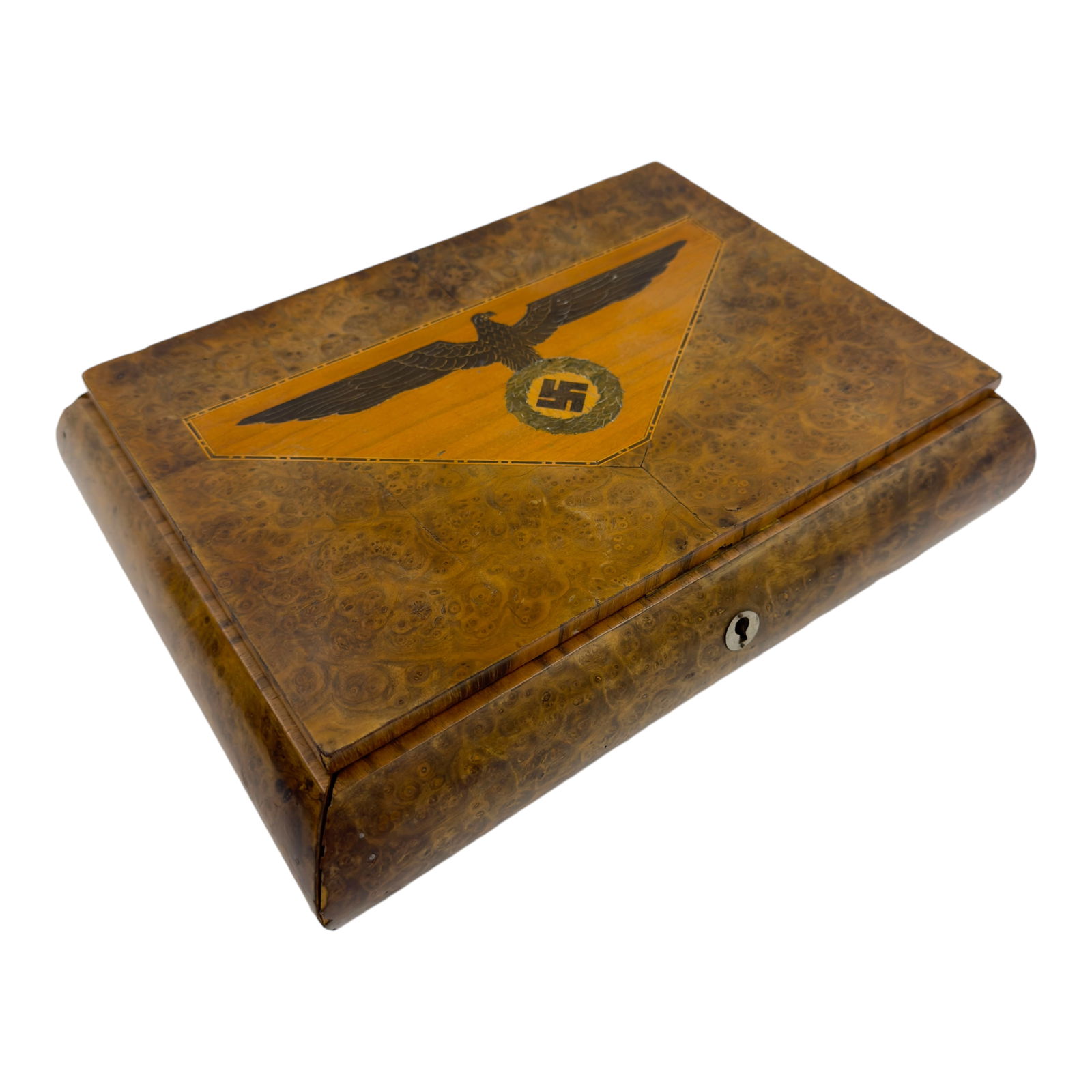 Nazi Wehrmacht Heer Wooden Box with Inlayed Eagle: Nazi Wehrmacht Heer Wooden Box with Inlayed Eagle