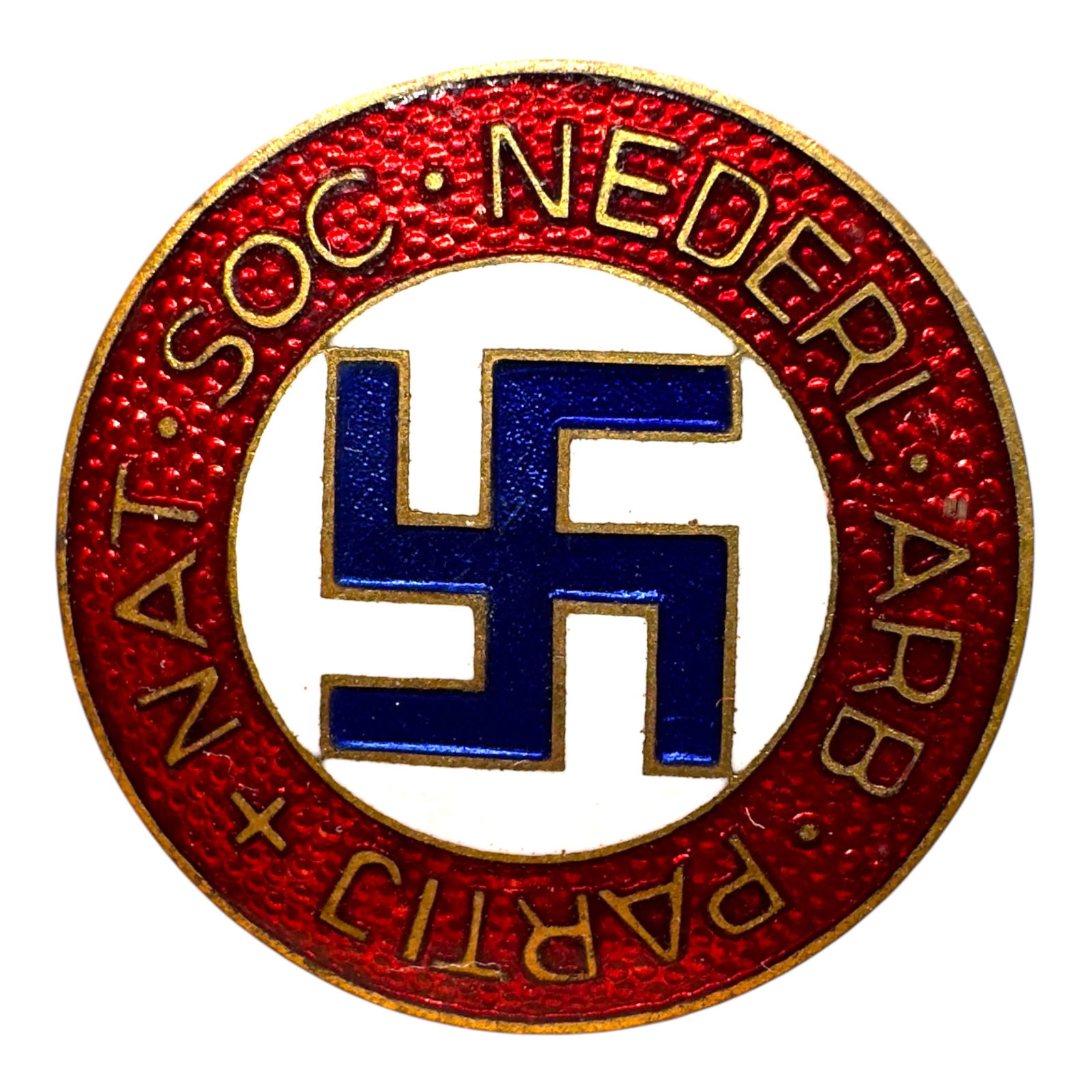 Dutch NSDAP Membership Badge Nat. Soc. Nederl. Arb. Partij (1 of 2)