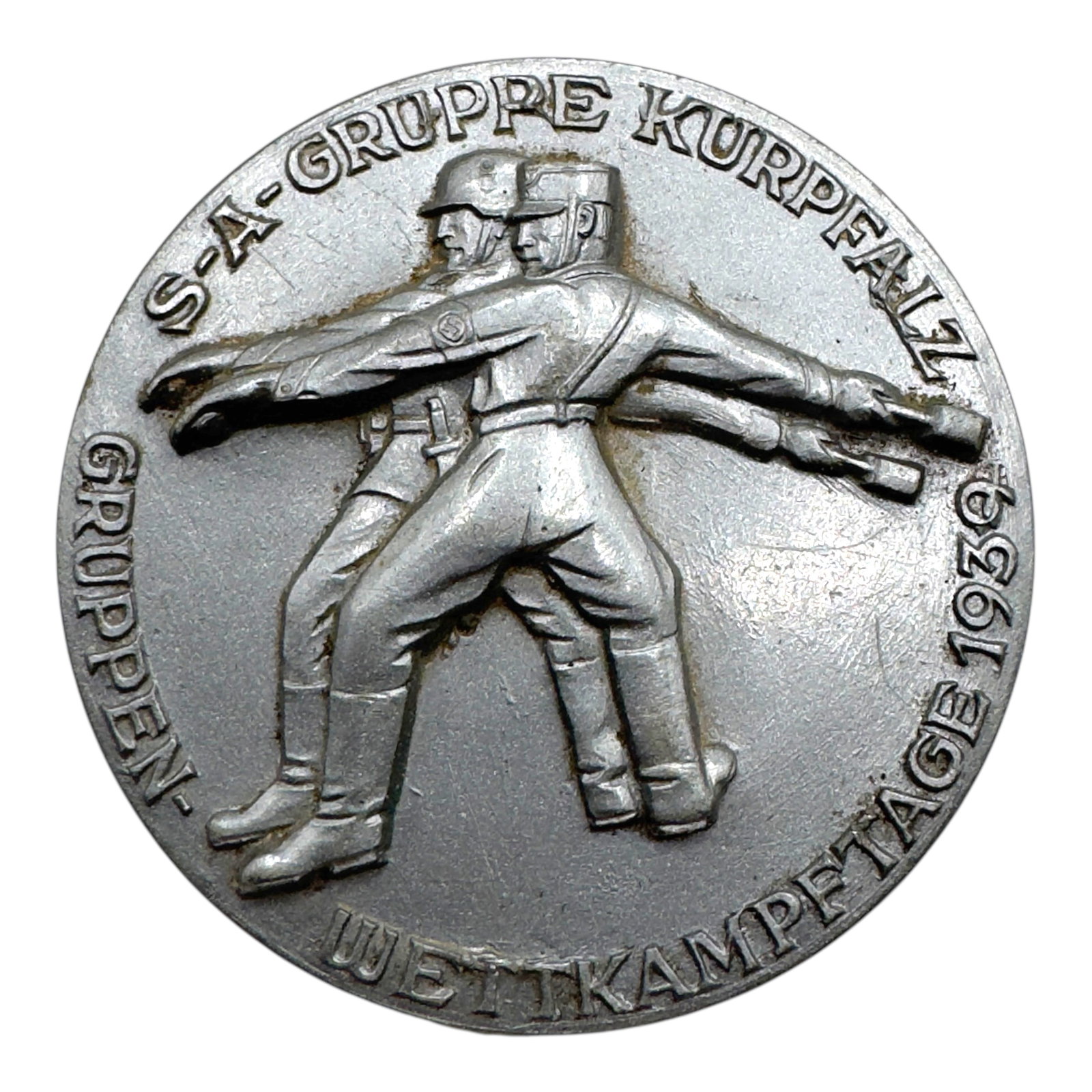 Third Reich SA Gruppe Kurpfalz 1939 Tinnie Badge: Third Reich SA Gruppe Kurpfalz 1939 Tinnie Badge