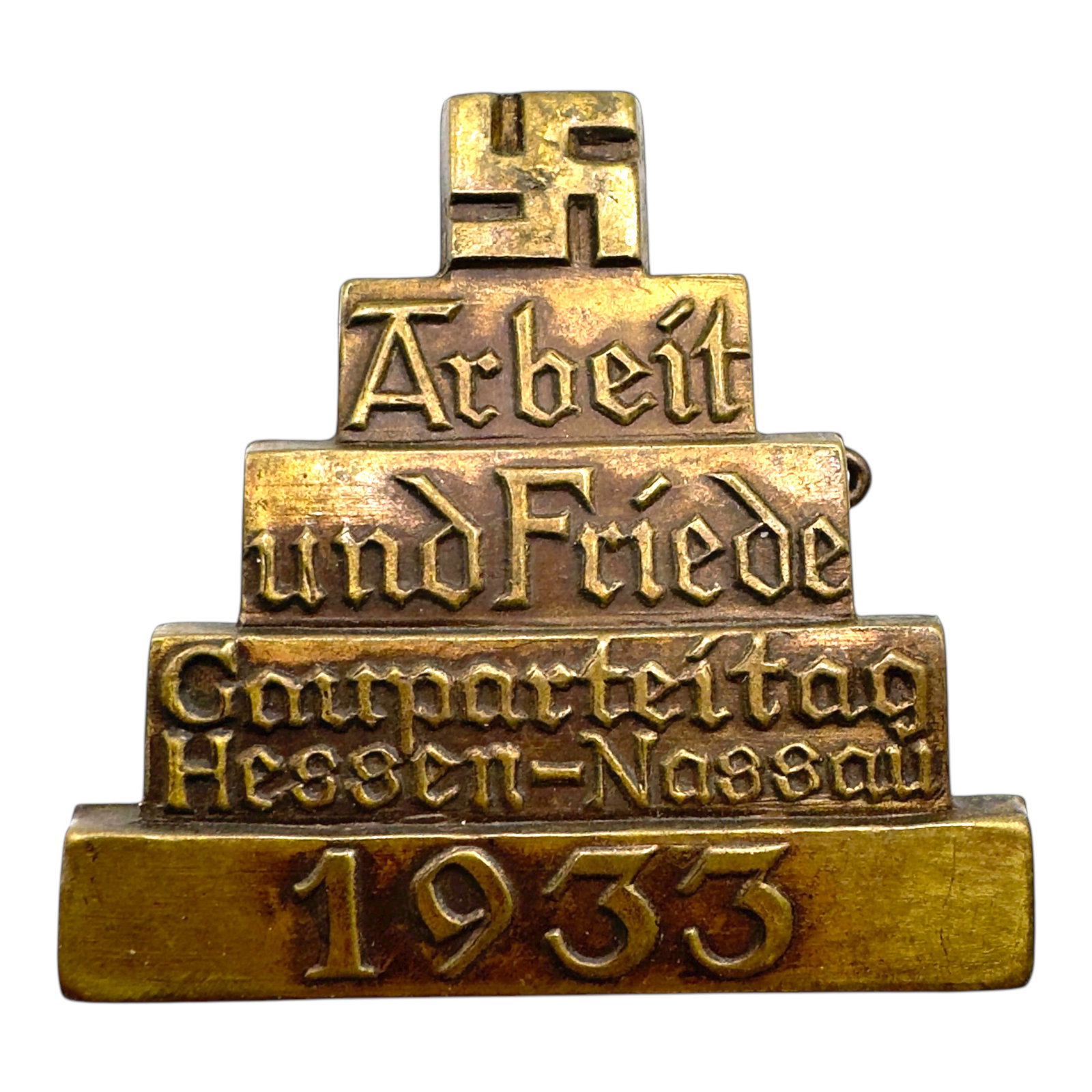 Third Reich Arbeit und Friede Hessen Nassau 1933 Tinnie Badge: Third Reich Arbeit und Friede Hessen Nassau 1933 Tinnie Badge