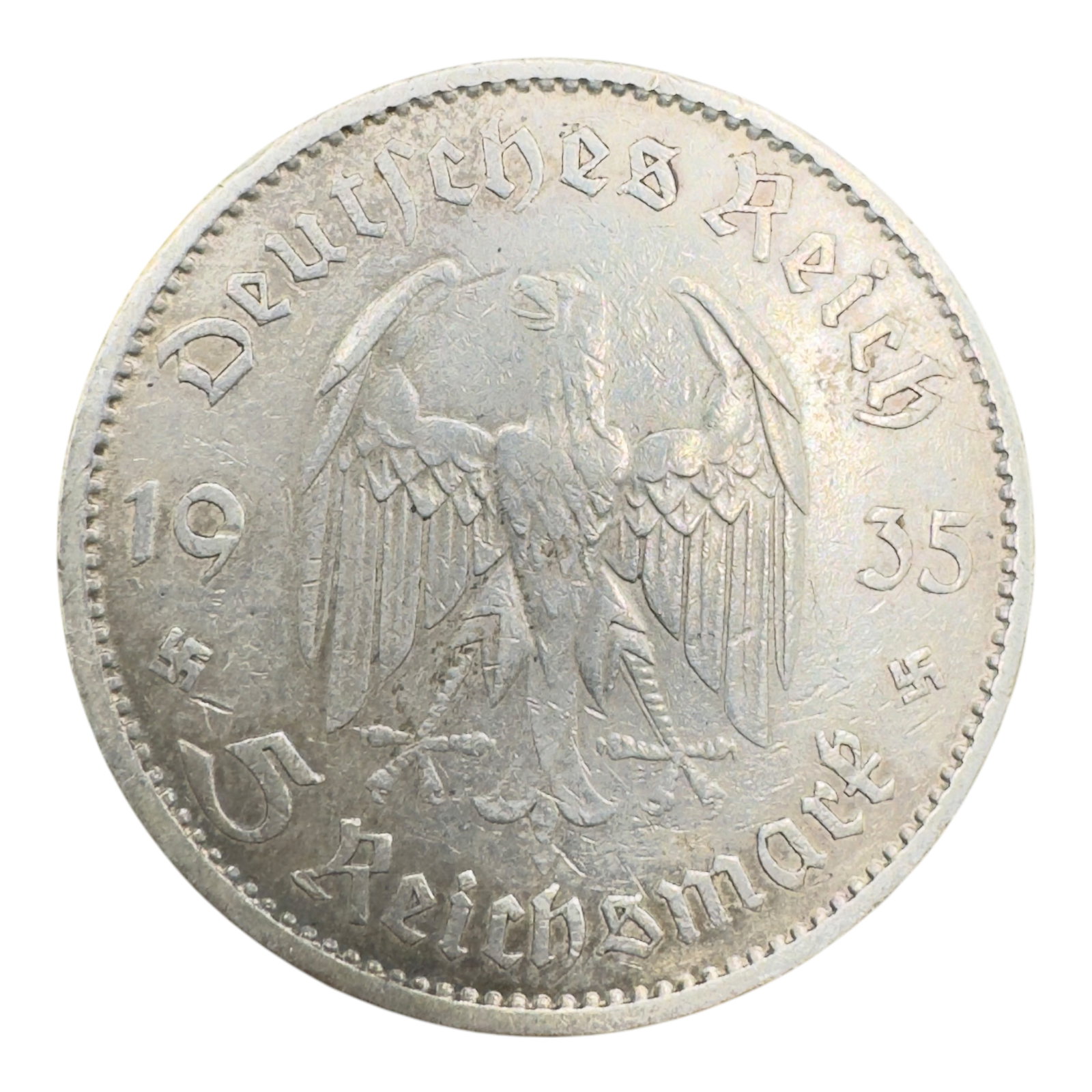 Third Reich 5 Reichsmark Silver Coin: Third Reich 5 Reichsmark Silver Coin