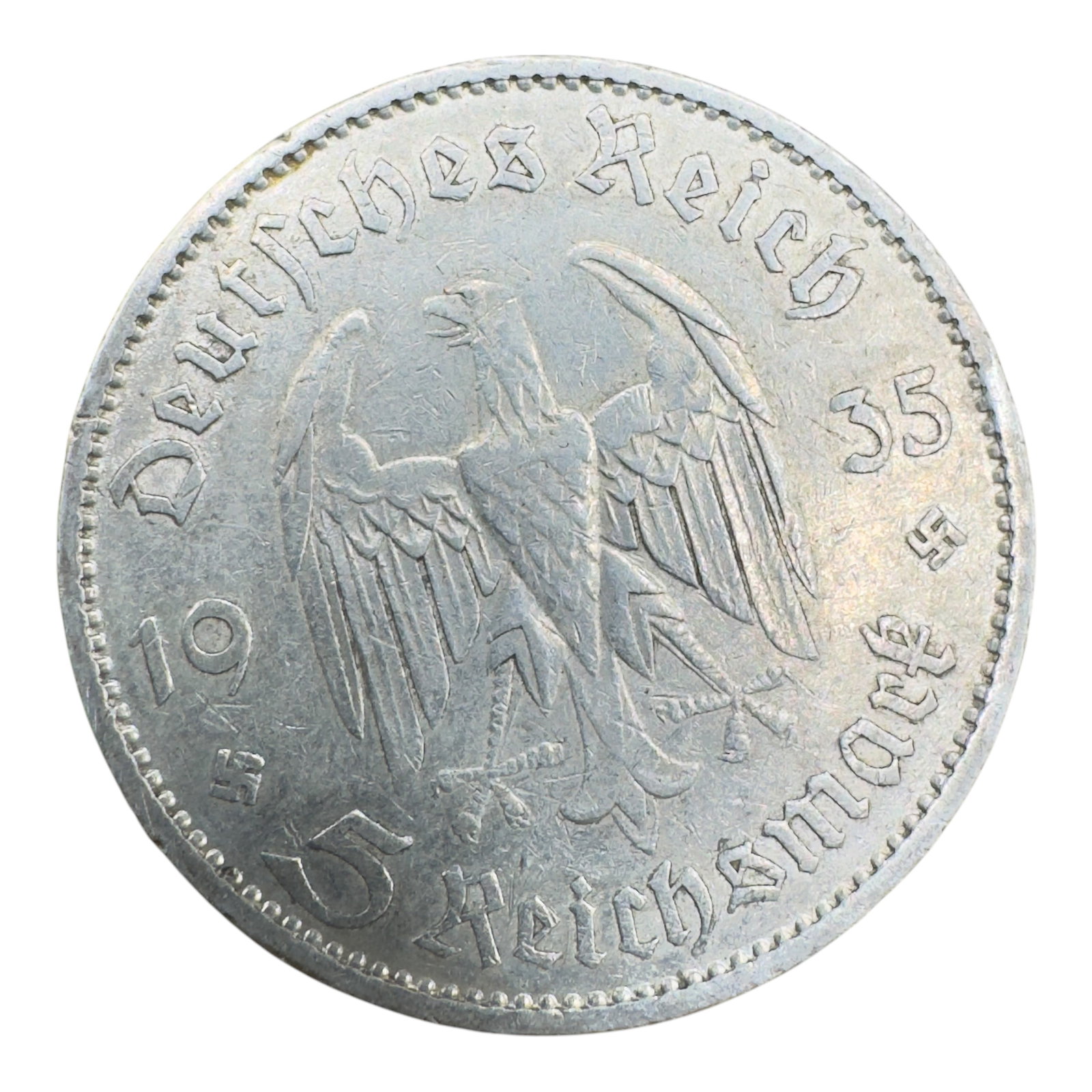 Third Reich 5 Reichsmark Silver Coin: Third Reich 5 Reichsmark Silver Coin