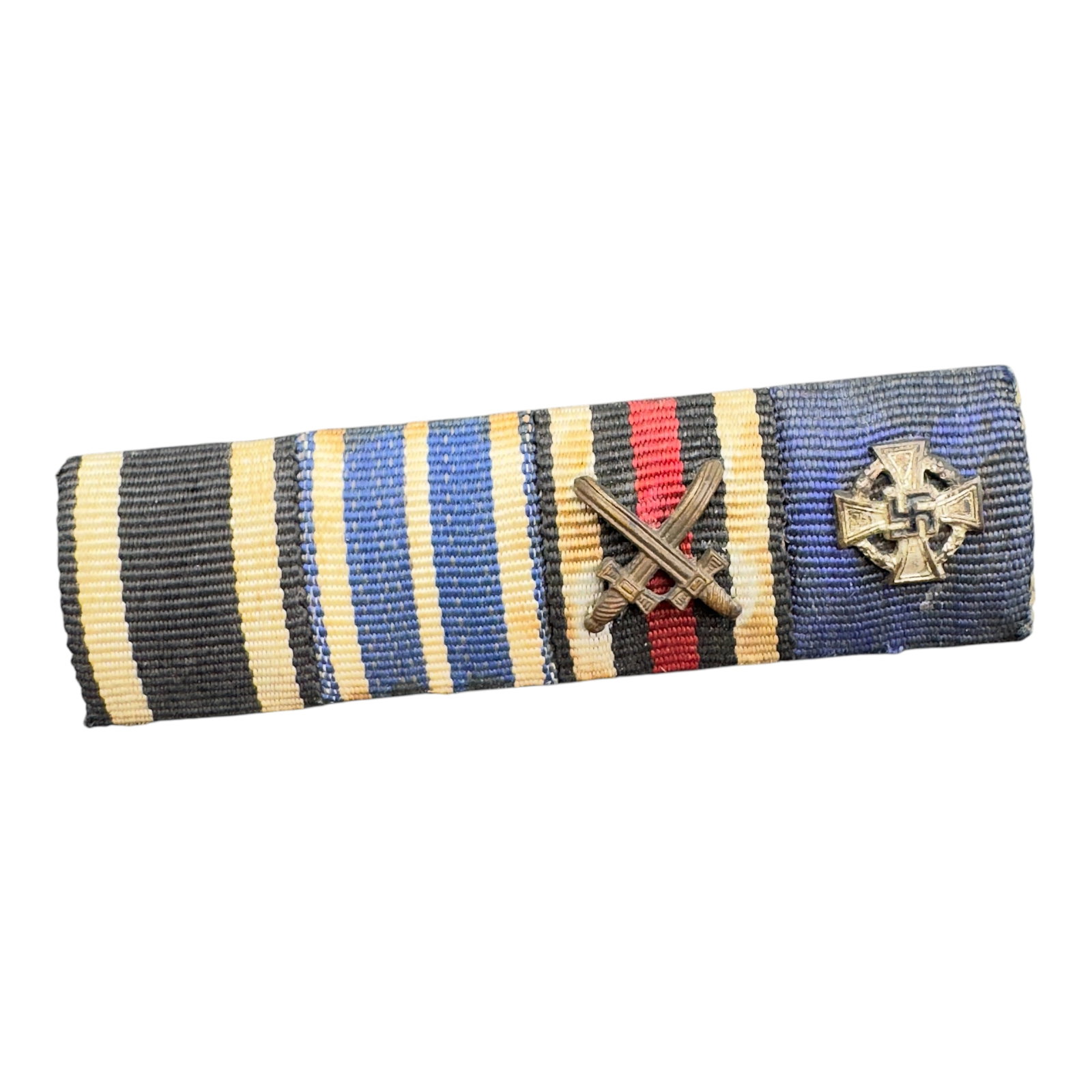 German WWII 4-Place Ribbon Bar 1914 Iron Cross Hindenburg Cross Faithful Service: German WWII 4-Place Ribbon Bar 1914 Iron Cross Hindenburg Cross Faithful Service