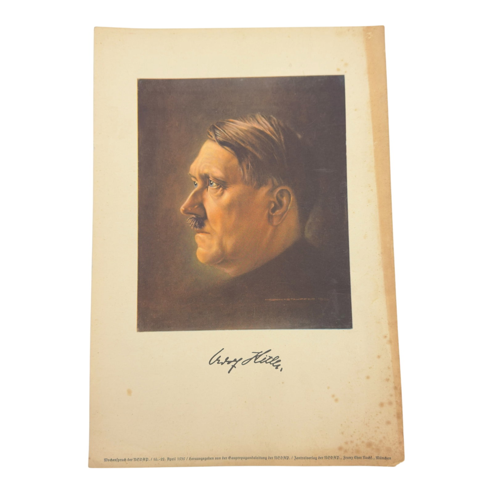 Wochenspruch der NSDAP - Adolf Hitler: Wochenspruch der NSDAP ("Weekly Quotation of the Nazi Party") was a wall newspaper published by the Nazi Party between 1937 and 1944, displaying quotations, mostly from Nazi leaders. About 1,100 issue