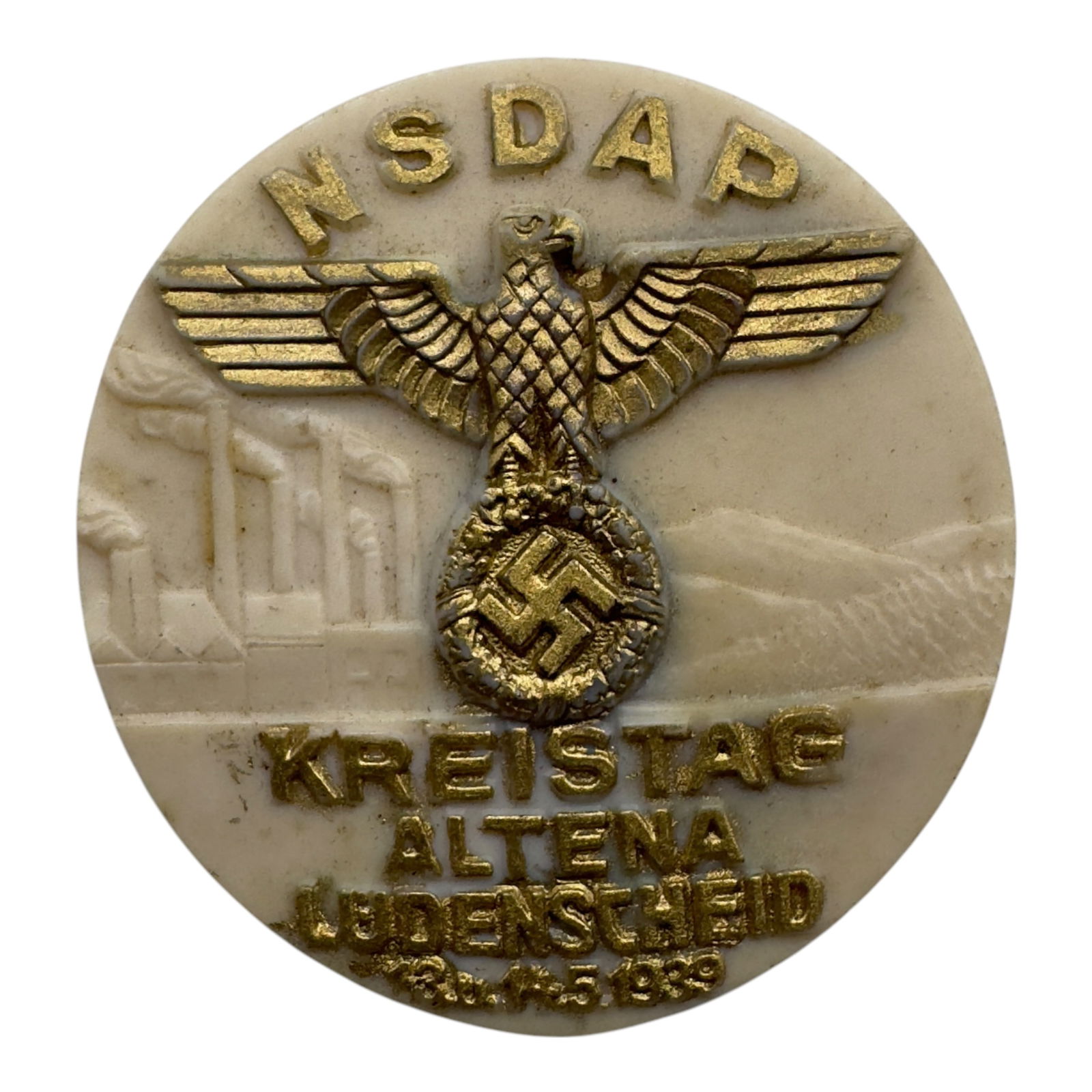 German WWII NSDAP Kreistag Altena 1939 Tinnie Badge (1 of 2)
