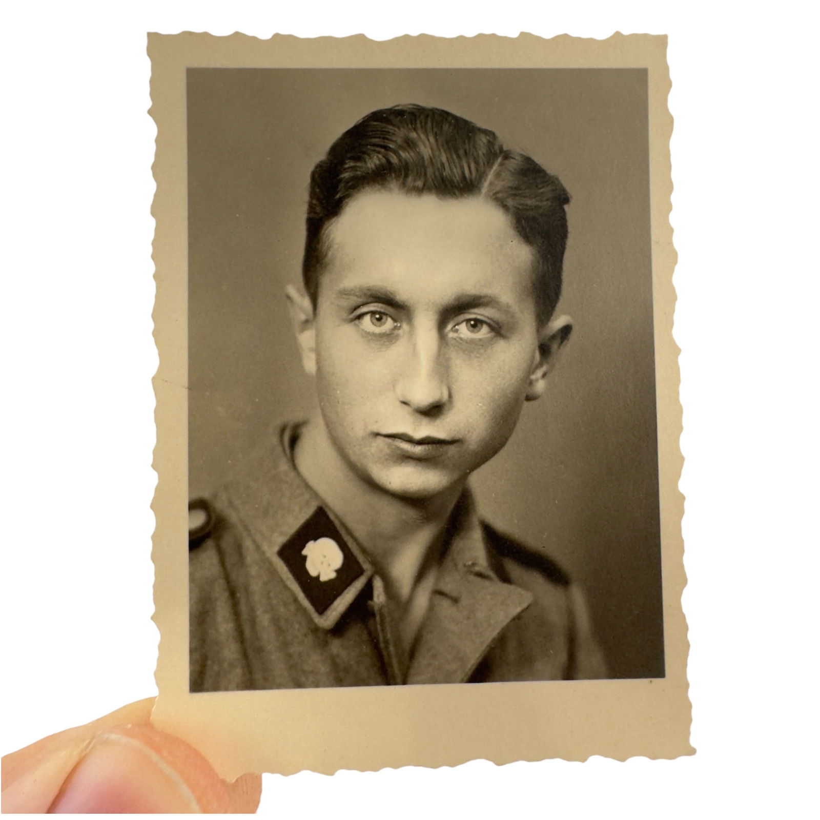 SS Man Totenkopf Division Studio Portrait Photograph (1 of 2)