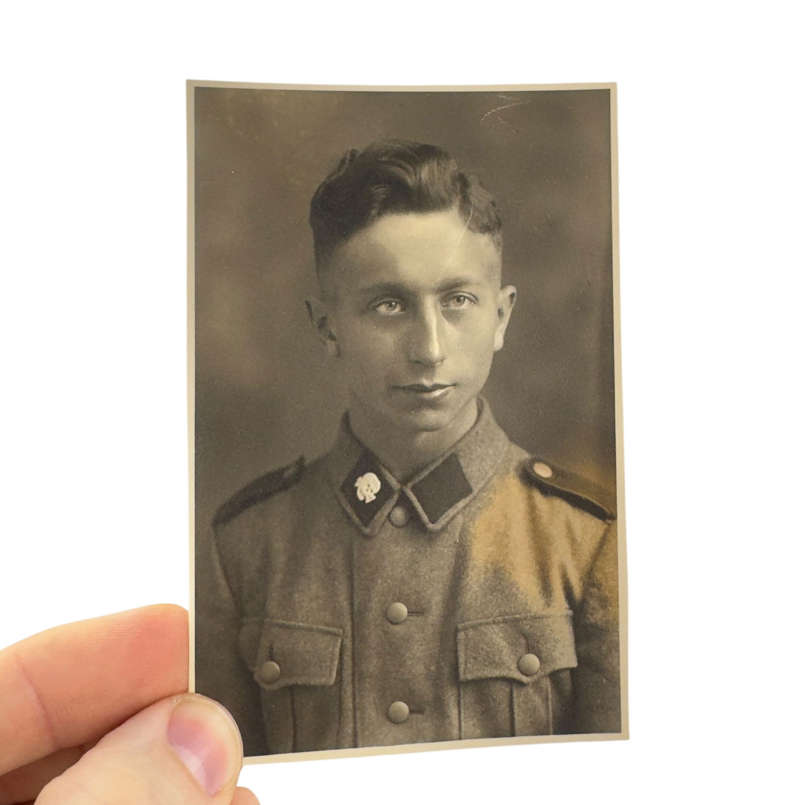 SS Man Totenkopf Division Studio Portrait Photograph (1 of 2)