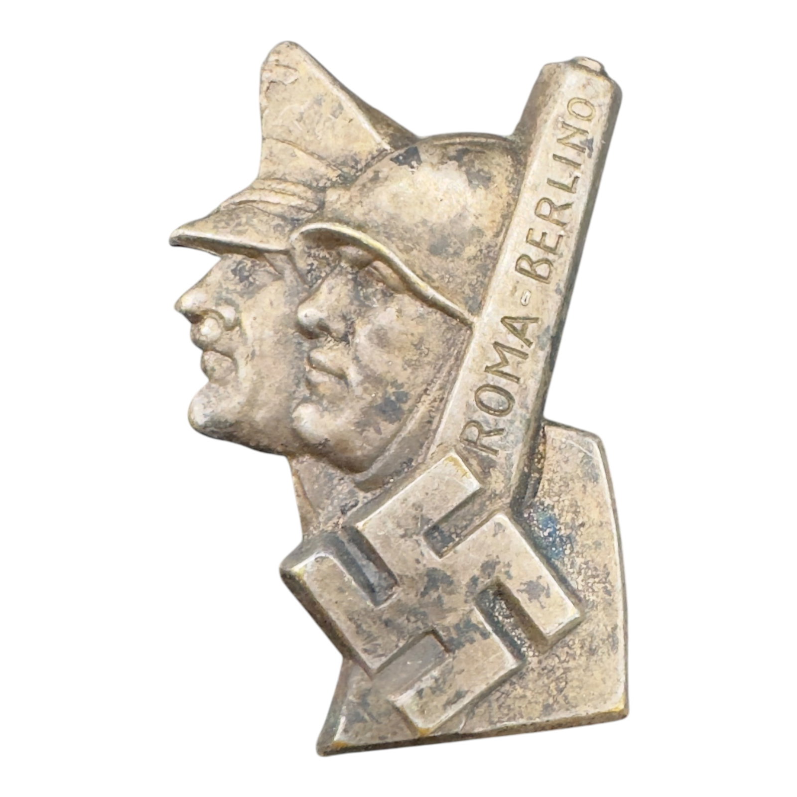Third Reich Nazi Italian Roma - Berlino Hitler Mussolini Badge: Third Reich Nazi Italian Roma - Berlino Hitler Mussolini Badge