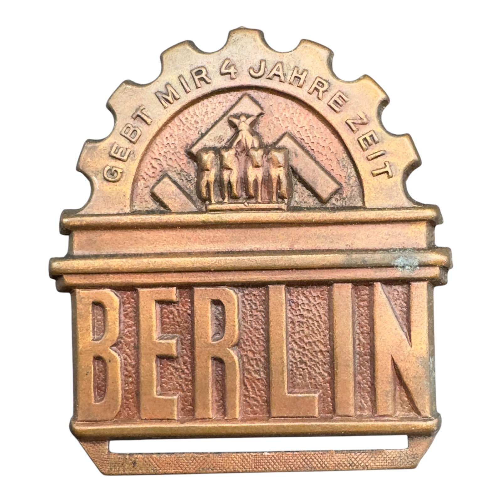 Third Reich Nazi Gebt Mir 4 Jahre Zeit Berlin Badge Tinnie: Third Reich Nazi Gebt Mir 4 Jahre Zeit Berlin Badge Tinnie