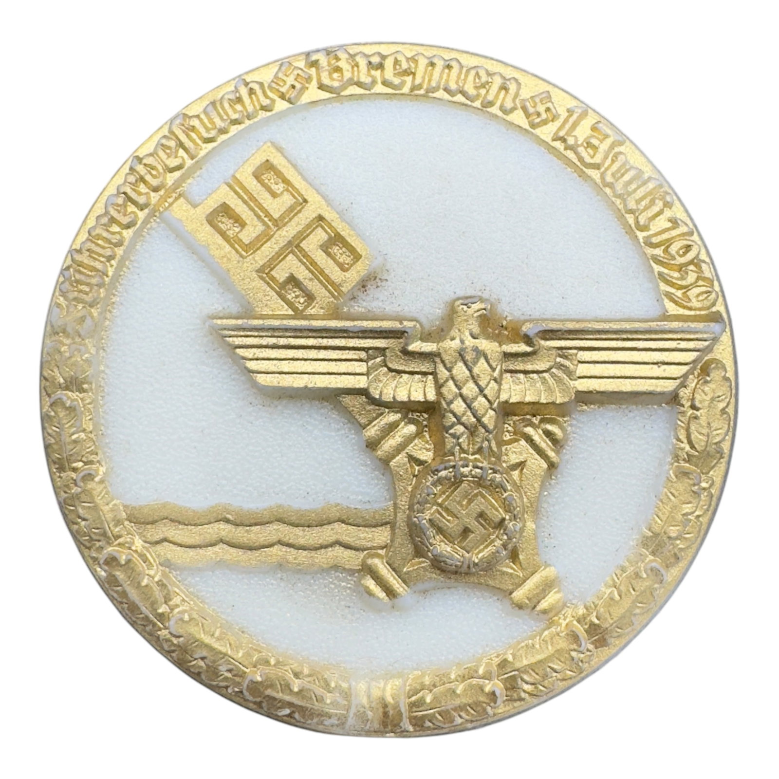 Third Reich Nazi Bremen Tinnie Badge 1939: Third Reich Nazi Bremen Tinnie Badge 1939