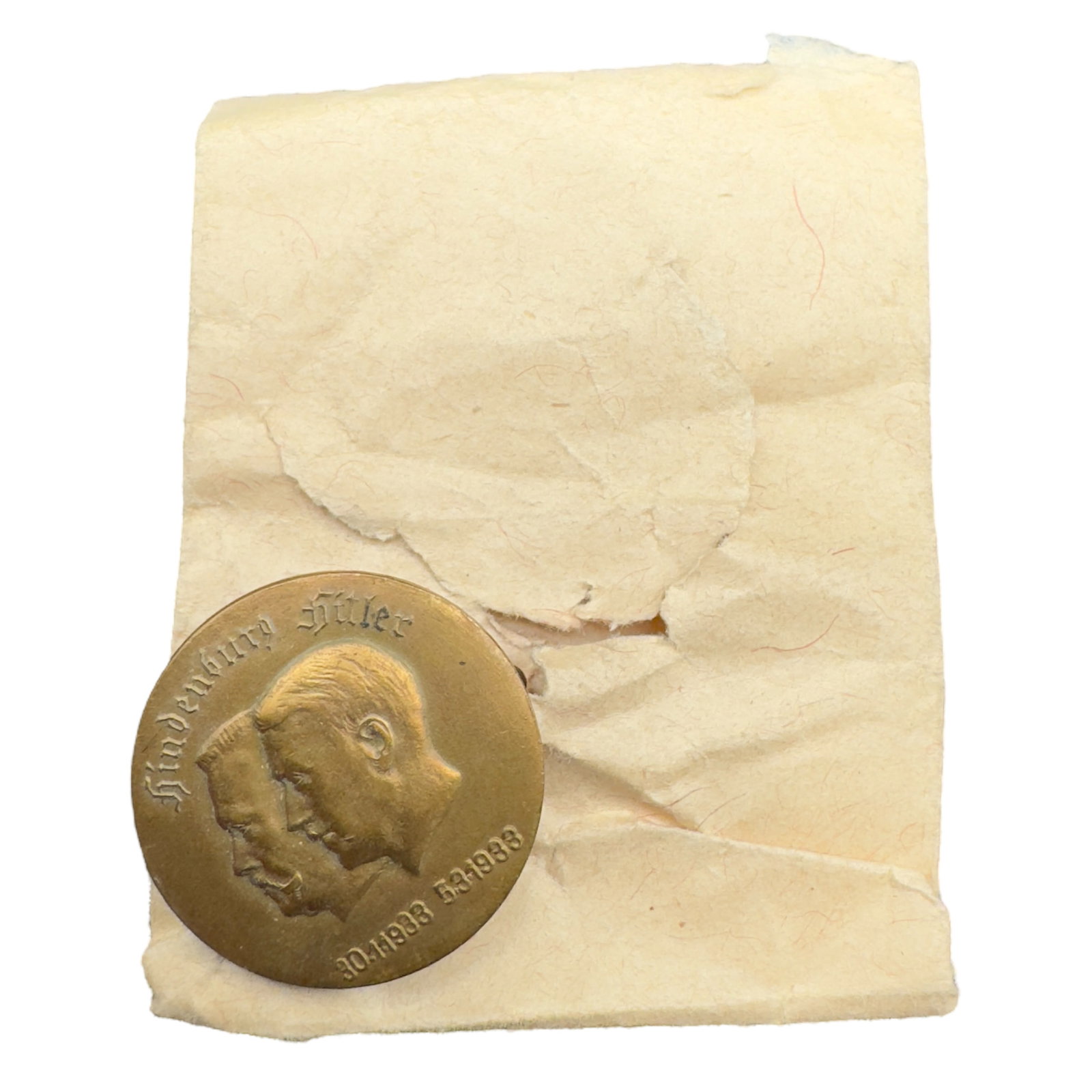Adolf Hitler Hindenburg Badge in Original Factory Envelope: Adolf Hitler Hindenburg Badge in Original Factory Envelope