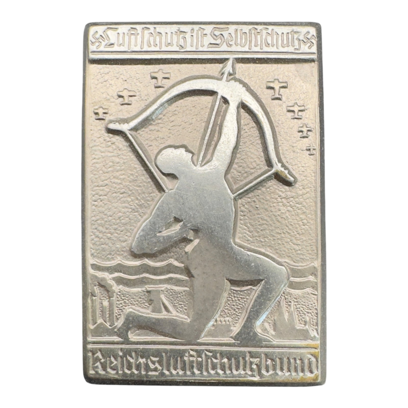 German WWII Nazi Luftschutz Tinnie Badge: German WWII Nazi Luftschutz Tinnie Badge